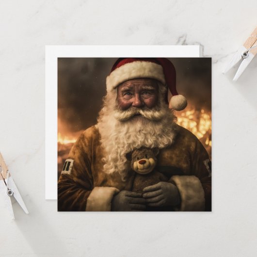 Aussie Santa Bear Single Sided Card Karte (Vorderseite/Rückseite Beispiel)