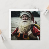 Aussie Santa Flood Single Sided Card Karte (Vorderseite/Rückseite Beispiel)
