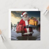 Aussie Santa Flood Single Sided Card Karte (Vorderseite/Rückseite Beispiel)