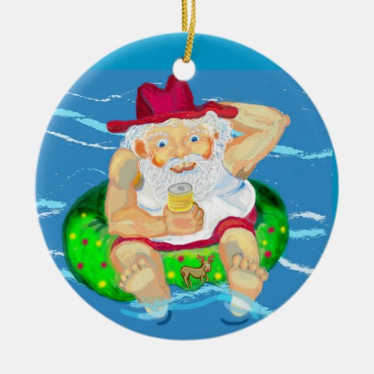Aussie Santa Keramikornament (Vorne)