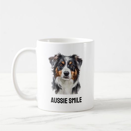 Aussie Smile Tasse - Happy Australian Shepherd Gif (Links)