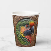 Aussie Spirit: Ein Lorikeet, das in geschnitztem H Pappbecher (Rückseite)