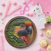 Aussie Spirit: Ein Lorikeet, das in geschnitztem H Pappteller (Party)