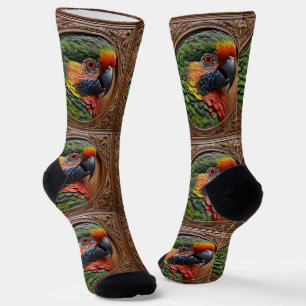 Aussie Spirit: Ein Lorikeet, das in geschnitztem H Socken
