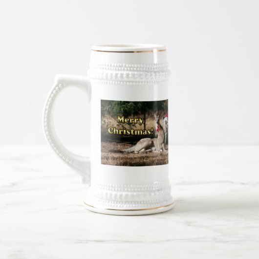 Aussie Style Christmas Kangaroos Bierglas (Links)