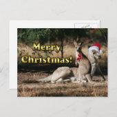 Aussie Style Christmas Kangaroos Feiertagspostkarte (Vorne/Hinten)