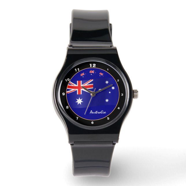Aussie Time & Australian Flag / Australien Armbanduhr (Vorderseite)