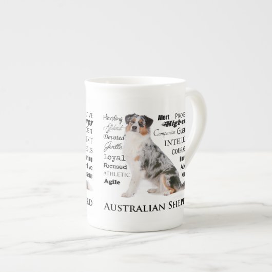 Aussie Traits Bone China Tasse (Vorderseite Rechts)