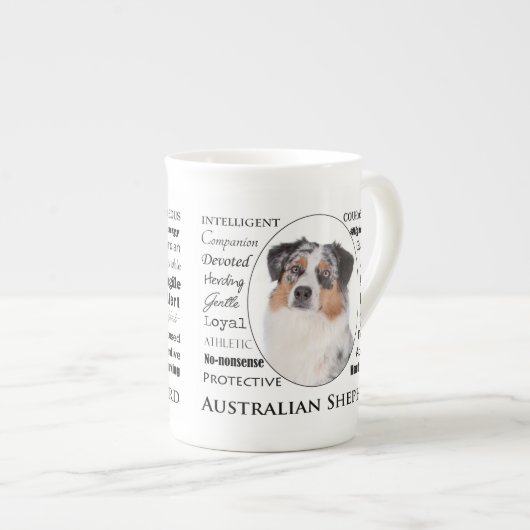 Aussie Traits Bone China Tasse (Vorderseite Rechts)