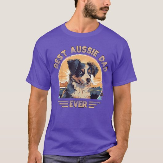 Aussie VATER Australian Shepherd Geschenk T-Shirt (Vorderseite)