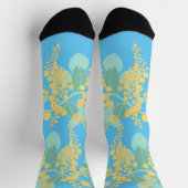 Aussie Wattle blüht grün und gold Socken (Oben)
