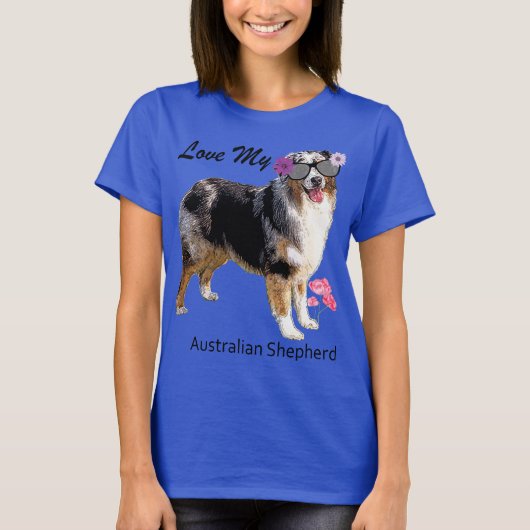 Aussie Wearing Sunglasses Funny T-Shirt (Vorderseite)