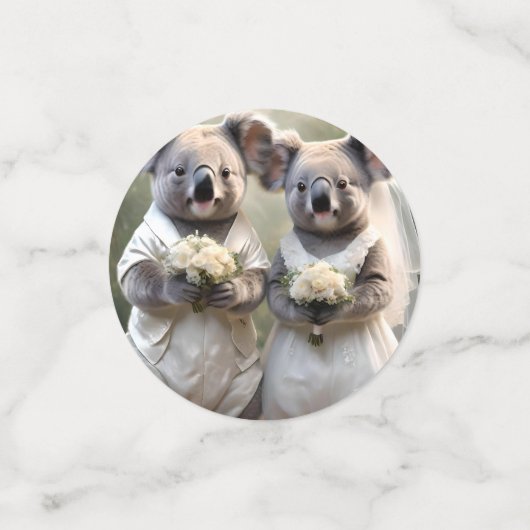 Aussie Weddings Australian Koalas, Wedding Konfetti (Klein Vorderseite)