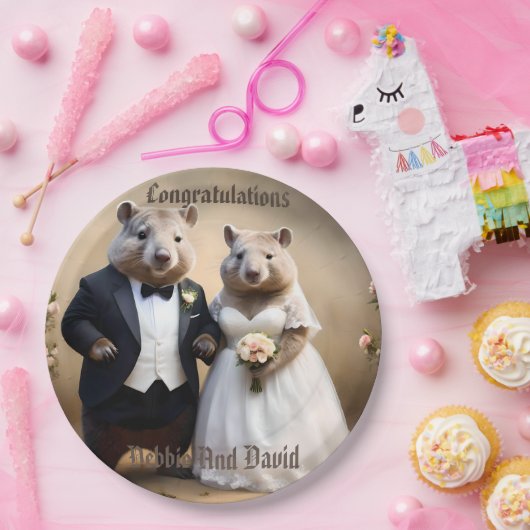 Aussie Weddings Australian Wombats, Wedding Pappteller (Party)