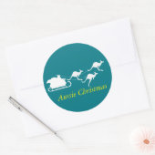 Aussie Weihnachtsaufkleber unter Weihnachtsfeierta Runder Aufkleber (Umschlag)