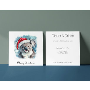 Aussie-Weihnachtsfreude, Koala-Bär individuell Einladung