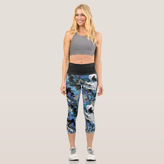 Aussie Wild Kingfisher Capri Leggings (Vorderseite)
