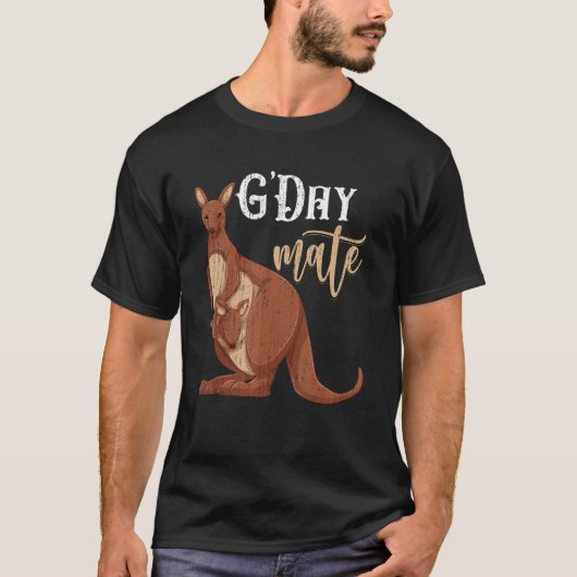 Aussie Zoo Animal Australia G Day Mate Kangaroo T-Shirt (Vorderseite)