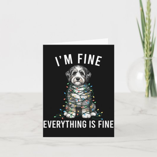 Aussiedoodle Christmas I'm Fine Everything Is Fine Karte (Vorderseite)