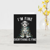 Aussiedoodle Christmas I'm Fine Everything Is Fine Karte (Gelbe Blume)
