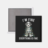 Aussiedoodle Christmas I'm Fine Everything Is Fine Magnet (Vorderseite/Rückseite)