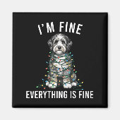 Aussiedoodle Christmas I'm Fine Everything Is Fine Magnet (Vorne)