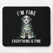 Aussiedoodle Christmas I'm Fine Everything Is Fine Mousepad (Vorne)