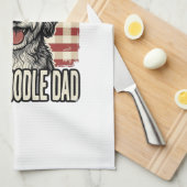 Aussiedoodle Dad Patriotic Vintage Dog Shirt Desig Geschirrtuch (Viertel Falte)