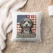 Aussiedoodle Dad Patriotic Vintage Dog Shirt Desig Kissen (Decke)
