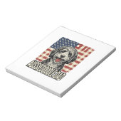 Aussiedoodle Dad Patriotic Vintage Dog Shirt Desig Notizblock (Rotiert)