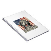 Aussiedoodle Dad Patriotic Vintage Dog Shirt Desig Notizblock (Rechte Seite)