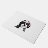 Aussiedoodle Dog 4. Juli USA Flagge Fußmatte (Schrägansicht)