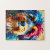 Aussiedoodle Dog Acrylic Print | Bunt Puzzle (Horizontal)