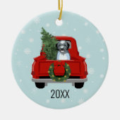 Aussiedoodle dog christmas keramik ornament (Vorne)