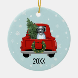 Aussiedoodle dog christmas keramik ornament