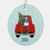 Aussiedoodle dog christmas keramik ornament (Links)