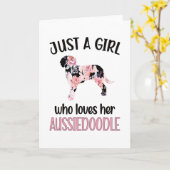 Aussiedoodle Dog Girl Dog Lover Aussiedoodle Mama Karte (Gelbe Blume)
