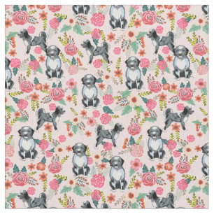 Aussiedoodle Hund Vintage Blüten rosa Stoff