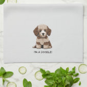 Aussiedoodle Puppy "I'm a Doodle" niedlich Geschirrtuch (Gefaltet)