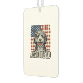 Aussiedoodle-Vater-patriotisches-vintage-Hunde-Shi Autolufterfrischer (Links)