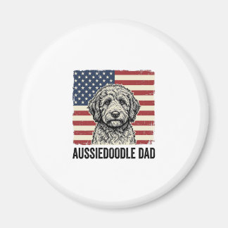 Aussiedoodle-Vater-patriotisches-vintage-Hunde-Shi Magnet