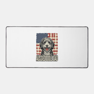 Aussiedoodle-Vater-patriotisches-vintage-Hunde-Shi Schreibtischunterlage
