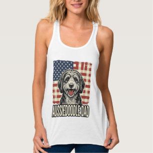 Aussiedoodle-Vater-patriotisches-vintage-Hunde-Shi Tank Top