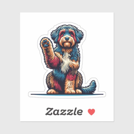 Aussiedoodle Vinyl Waterproof Hundekleber Aufkleber (Blatt)