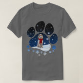 Aussiedoodle Winter Snow Paw Hunde Weihnachten T-Shirt (Design vorne)