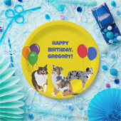 Aussies Australian Shelpherds and Party Balloons Pappteller (Party)