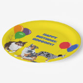 Aussies Australian Shelpherds and Party Balloons Pappteller (Schrägansicht)
