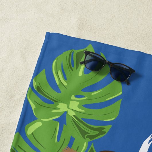 Aussies Australian Shepherd Dog Tropical Leaves Strandtuch (Beispiel)