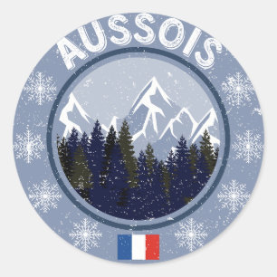 Aussois Skistation Runder Aufkleber