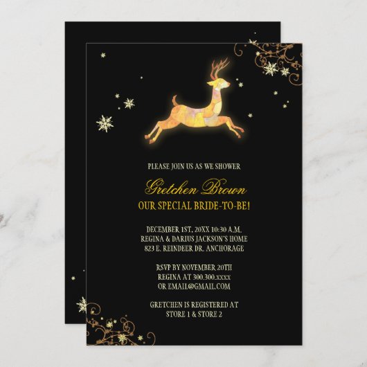 Ausspringendes Karibik-Winter-Brautparty Einladung (Vorne/Hinten)